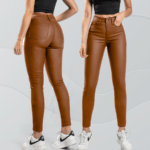 PANTALON SKINNY CUERINA CAFE